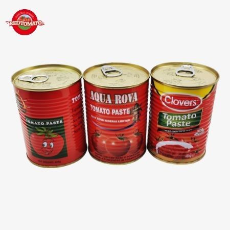 400g de pasta de tomate enlatada fácil de abrir la tapa doble concentrado China fábrica de producción precio de fábrica