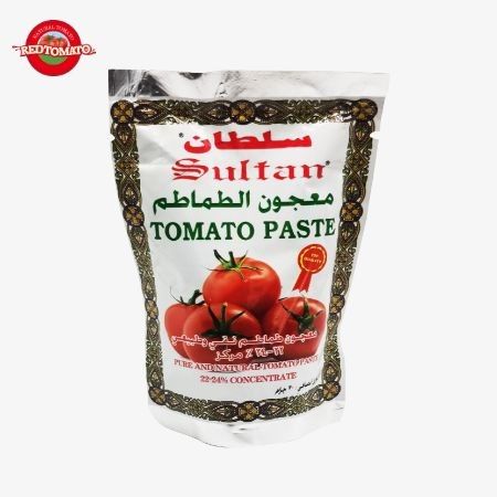 Fábrica china de alta calidad pasta de tomate conveniente en bolsita de pie 50g doble concentrado