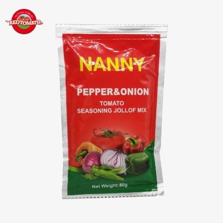 Pasta de tomate en bolsas rojas y planas 80 g para uso y almacenamiento sin esfuerzo