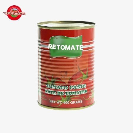 400 g de pasta de tomate enlatada 30%-100% de pureza con tapa dura y abierta perfecta para el almacenamiento