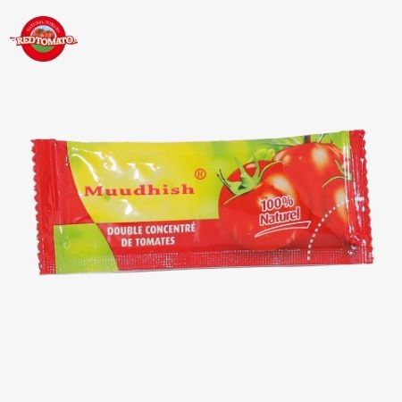 Saco de ketchup dulce y agrio, 18 gramos de puros tomates naturales en bolsas para salsa.