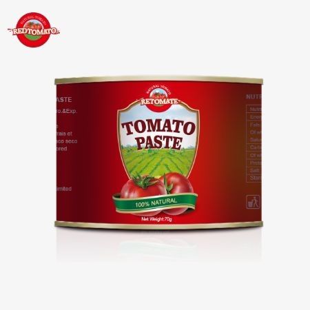 Convenientemente empaquetado 70g lata de pasta de tomate agrio y dulce con diseño de tapa dura fácil de usar