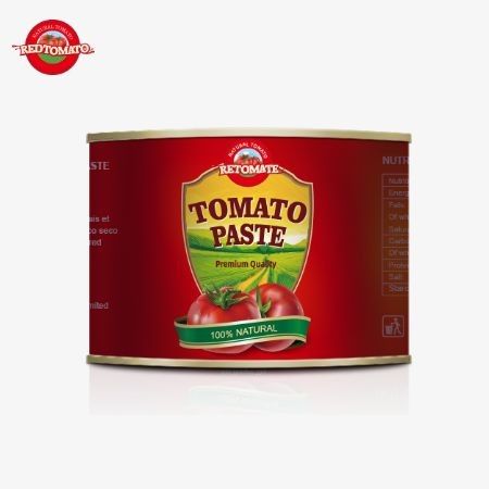 70 gramos de estaño con tapa fácilmente abierta, contenedor de concentrado de tomate enlatado de calidad superior en el interior