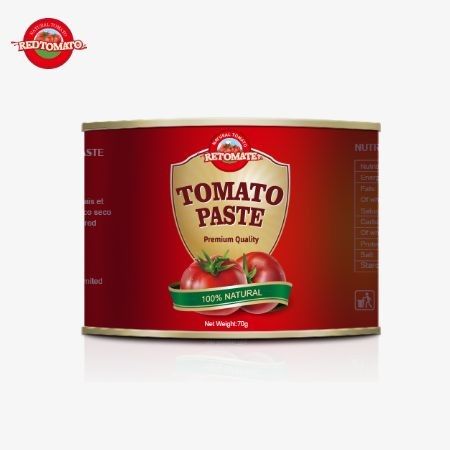Concentrado de tomate enlatado de primera calidad en una lata de 70 g con tapa fácil de abrir y fácil de usar