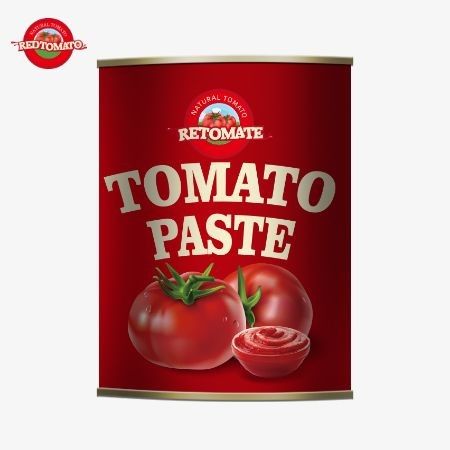 198 g de pasta de tomate enlatada producida conforme a las normas de producción ISO HACCP BRC y FDA
