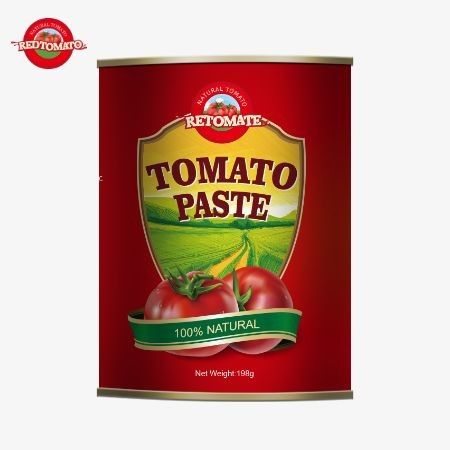 Cumple con las normas ISO HACCP y BRC, así como las normas de producción de la FDA 198g de pasta de tomate enlatada