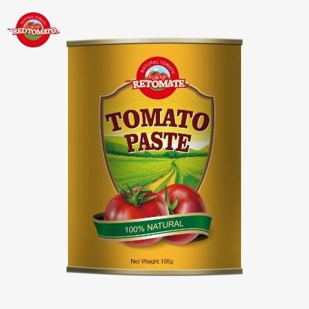 La pasta de tomate enlatada de 198g cumple con las normas ISO HACCP y BRC Food FDA.