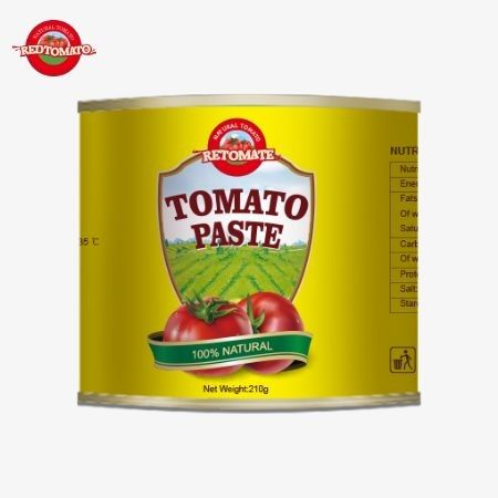 La pasta de tomate enlatada de 210 gramos que ofrecemos cumple con las normas alimentarias ISO HACCP y BRC de la FDA.