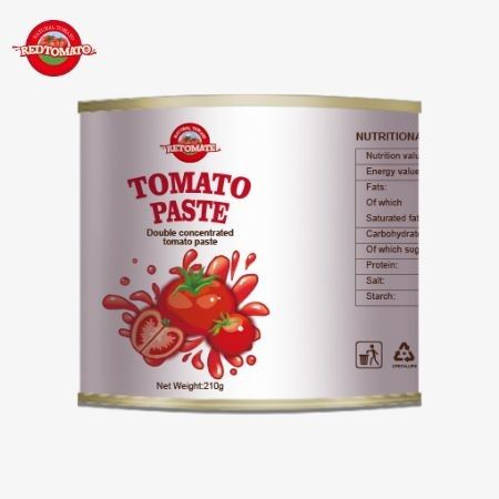 210g de pasta de tomate enlatada cumple con las normas de producción de ISO HACCP BRC FDA