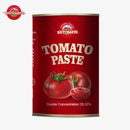 OEM de China Fábrica de pasta de tomate enlatada de 400g producida según las normas ISO HACCP y FDA