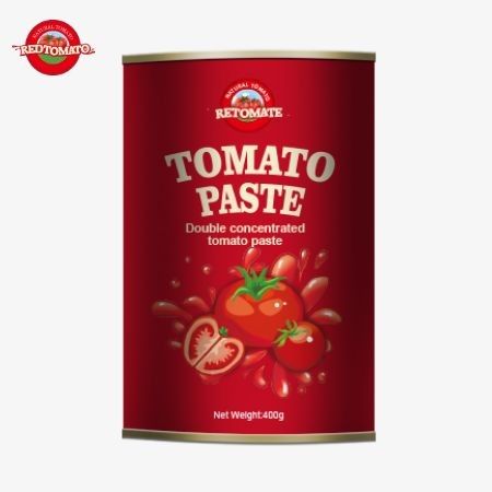 La pasta de tomate enlatada de 400 g cumple con estrictas normas de producción certificadas por las directrices ISO