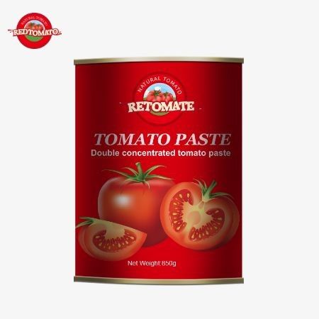 Calidad superior 850g Pasta de tomate enlatada con orgullo cuenta con una concentración de 28/30% Brix
