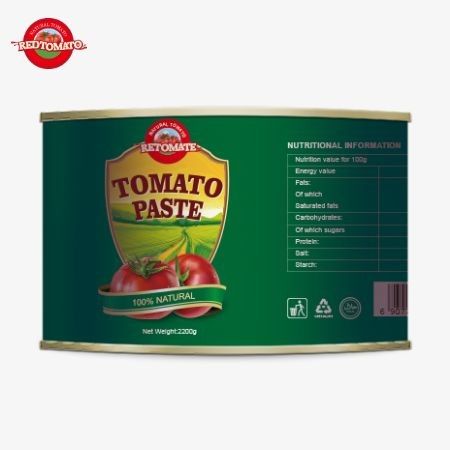 Producto de tomate enlatado Halal de alta calidad 28-30% Pasta de tomate concentrada en 2200g