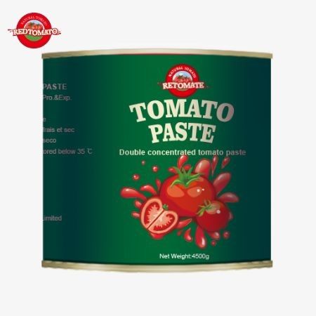 2024 Nueva llegada 4.5 kg Aseptica fácil abierta Pasta orgánica de tomate 28-30% Brix Concentración doble