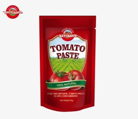 La pasta de tomate en bolsas de 50 g cumple con las normas ISO, HACCP y BRC para el precio de fábrica