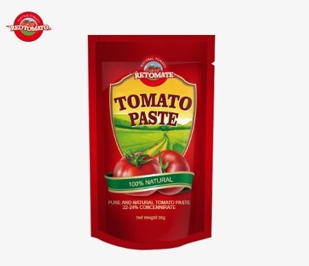 La pasta de tomate de 50g cumple con las normas ISO HACCP y BRC para garantizar el cumplimiento de los precios de fábrica