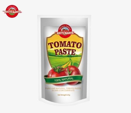 La bolsa de pasta de tomate de 50 g cumple con las normas ISO HACCP y BRC para garantizar el cumplimiento de los precios de fábrica