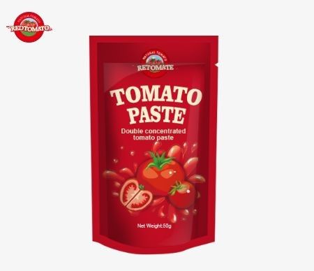 Cumplimiento de las normas ISO HACCP y BRC Nuestra bolsa de pasta de tomate de 50 g para las regulaciones de precios de fábrica