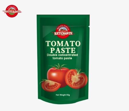 Nuestra bolsa de pasta de tomate de 50 gramos cumple con las normas ISO HACCP y BRC para garantizar el cumplimiento de los precios de fábrica