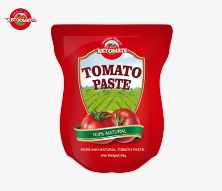 56g Bolsita de pie / Bolso plano Pasta de tomate Concentración 28-30%/22-24%/18-20%