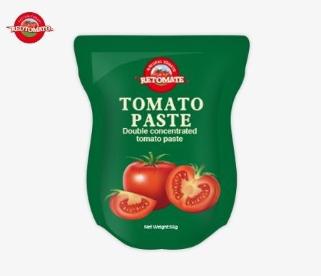 Bolsa al por mayor de pasta de tomate en bolsas, disponible en tamaños de 56 g ofrece un producto puro sin aditivos