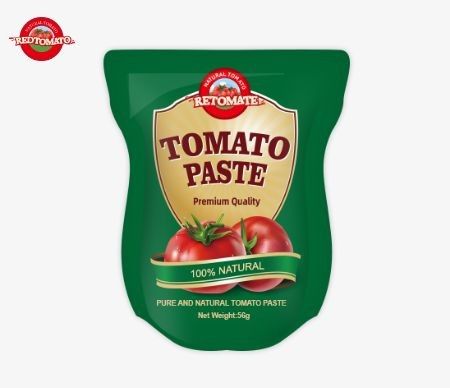 La pasta de tomate de bolsillo disponible en tamaños de 56 g proporciona un producto puro sin ningún aditivo.