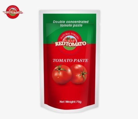 Bolsas de pasta de tomate de alta calidad disponibles en diseños planos y de pie Doble concentrado y con un peso de 70 g