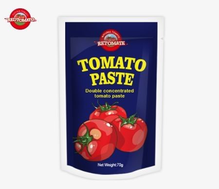 70 g de pasta de tomate en bolsita de pie bolsita plana Brix 28-30% 22-24% 18-20% de concentración