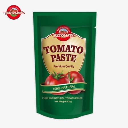 OEM Bolsa de 100 g de pasta de tomate doble concentrado con una pureza que oscila entre el 30% y el 100%