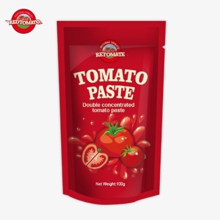 Pasta de tomate 100% de pureza en bolsita de tomate de tomate con 100 gramos de tamaño