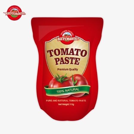 La fábrica de pasta de tomate fabrica bolsas de 113g que cumplen con las normas de producción ISO HACCP BRC y FDA
