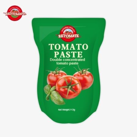 La fábrica de pasta de tomate fabrica bolsas de 113g de acuerdo con las normas de producción ISO HACCP BRC y FDA