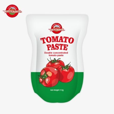 La fábrica de pasta de tomate fabrica bolsas de 113g de acuerdo con las normas de producción ISO HACCP BRC y FDA