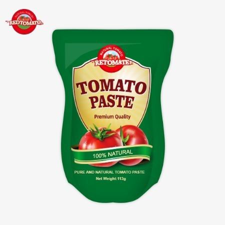 Pasta de tomate 113g Bolsas de pie de acuerdo con las normas de producción ISO HACCP BRC y FDA