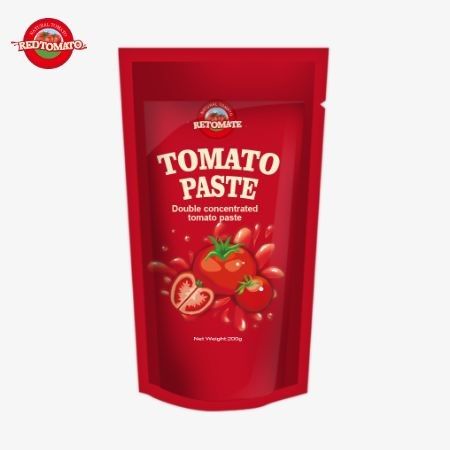 La bolsa de pasta de tomate de 200 g cumple con las normas ISO HACCP y BRC, asegurando el cumplimiento de los precios de fábrica