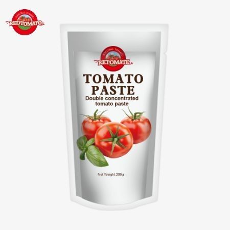 La bolsa de pasta de tomate de 200 gramos cumple con las normas ISO HACCP y BRC para el cumplimiento de los precios de fábrica