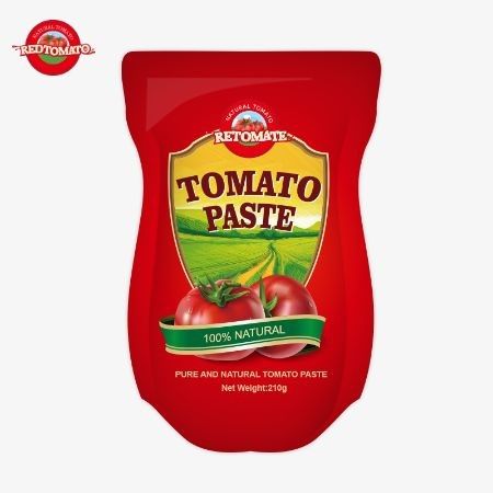 210g en bolsita de tomate está fabricada de acuerdo con las normas de producción ISO HACCP BRC y FDA