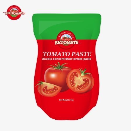 La producción de pasta de tomate en bolsas de 210 gramos cumple con las normas de fabricación ISO HACCP BRC y FDA