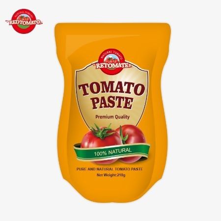 La producción de pasta de tomate en bolsas de 210 gramos cumple con las normas ISO HACCP BRC y FDA
