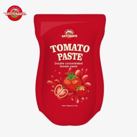 La bolsa de pasta de tomate de 210 gramos cumple con las normas de producción ISO HACCP BRC y FDA