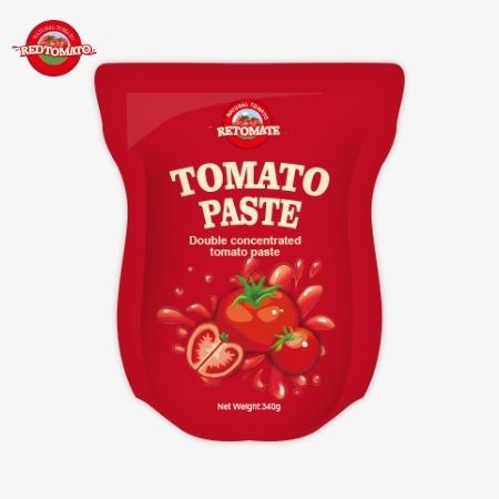 La bolsa de pasta de tomate de 340 g cumple con las normas ISO HACCP y BRC para precios de fábrica