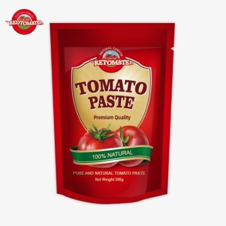 La bolsa de pasta de tomate de 500 gramos proporciona un embalaje conveniente y un sabor delicioso