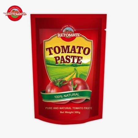 La bolsa de pasta de tomate de 500 gramos proporciona un embalaje conveniente y un sabor delicioso