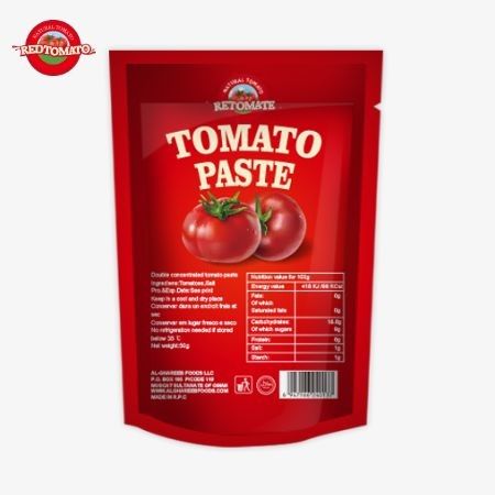 La bolsa de pasta de tomate de 500 gramos ofrece un embalaje conveniente y un sabor delicioso