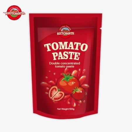 La bolsa de pasta de tomate de 500 gramos ofrece un embalaje práctico y un sabor delicioso
