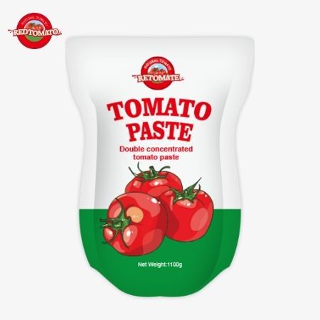 La bolsa de pasta de tomate de 1100 g cumple con las normas ISO, HACCP y BRC para el precio de fábrica