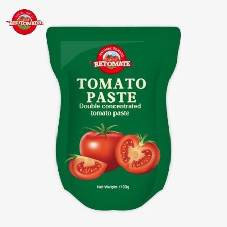 La bolsa de pasta de tomate de 1100 g cumple con las normas ISO HACCP y BRC para el precio de fábrica