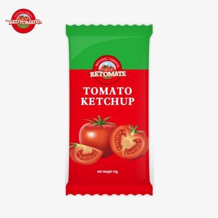 10 gramos de ketchup con sabor agrio y dulce y sabor natural puro.