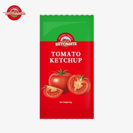 La bolsa pequeña de 30g de tomate Ketchup ofrece sabor con un sabor puro y natural cumple con las normas ISO HACCP BRC y FDA