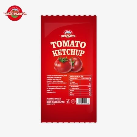 Sachet de ketchup de tomate de 30 g con sabor natural puro ISO HACCP BRC y cumple con la FDA